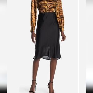 2 Skits! Nordstrom Black & Brick High-Low Satin Slip Skirt - Women's
